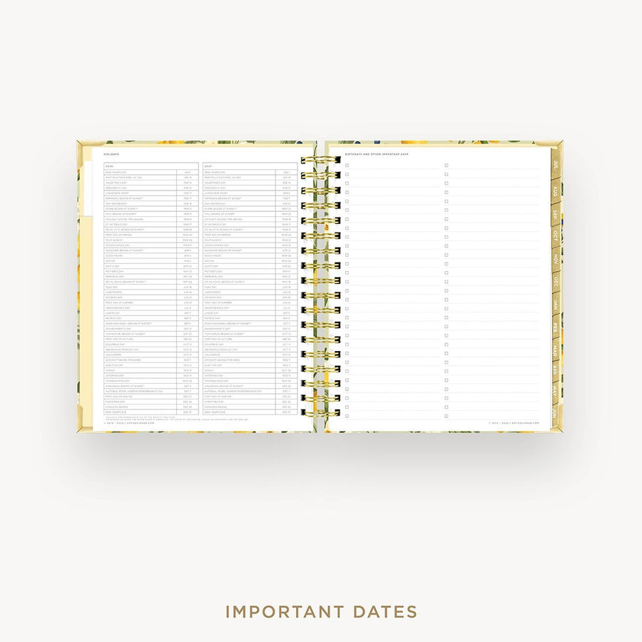 Day Designer 2026-27 weekly planner: Lemon Floral Sage cover with holidays page