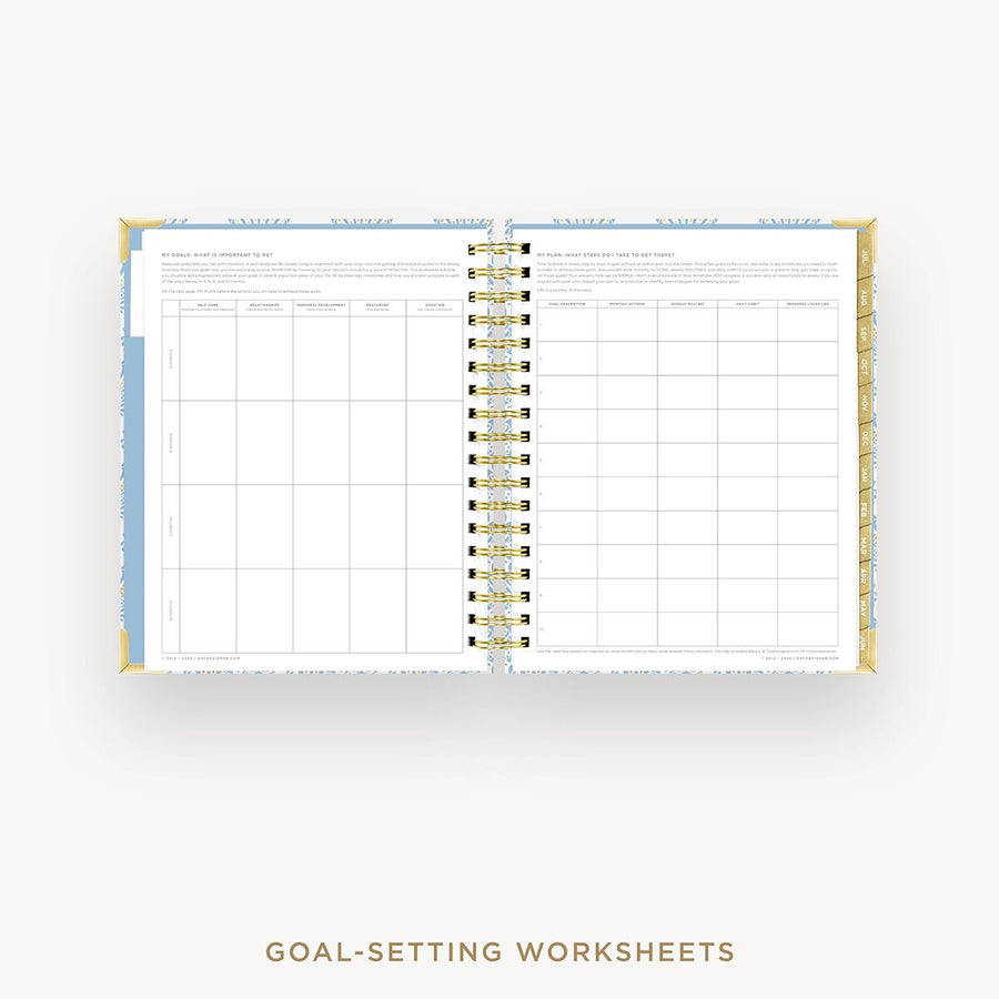 Day Designer 2026-27 weekly planner: Grand Shell cover with goals worksheet