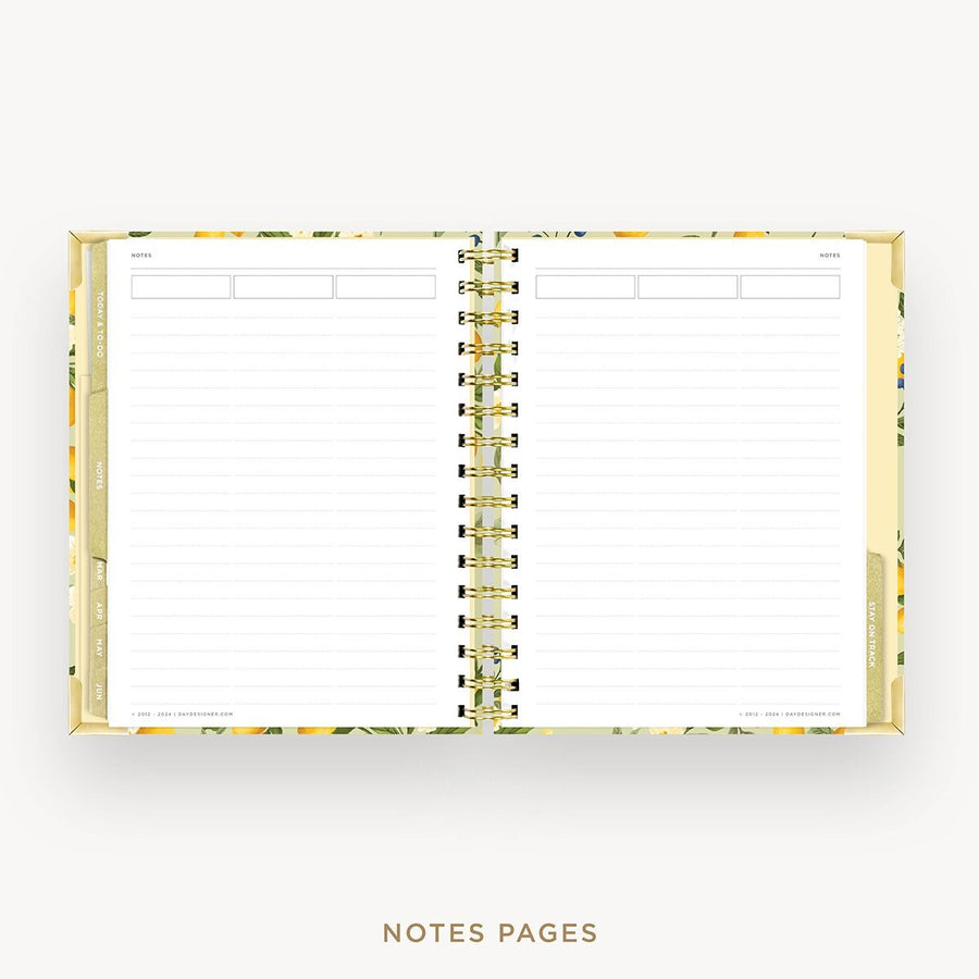 Day Designer 2026-27 mini weekly planner: Lemon Floral Sage cover with note-taking pages