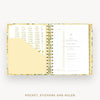 Day Designer 2026-27 mini weekly planner: Lemon Floral Sage cover with pocket and gold stickers