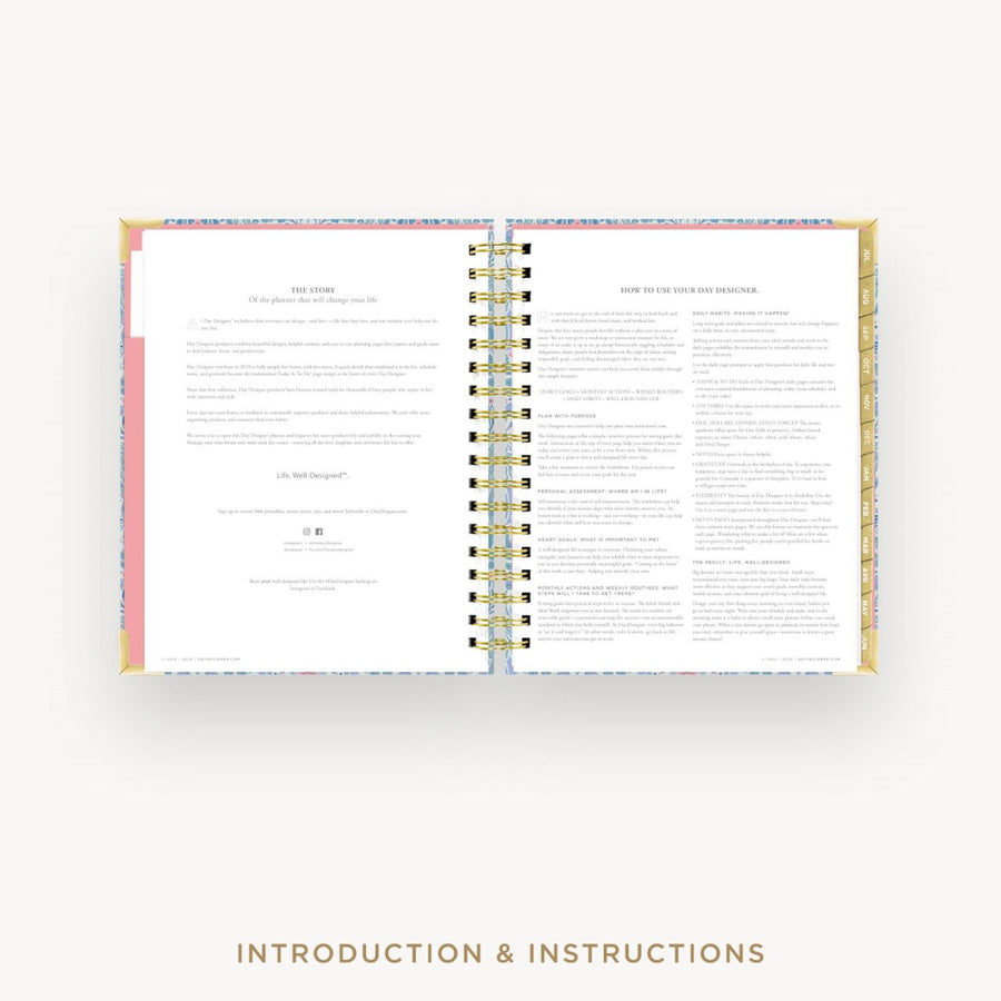 Day Designer 2026-27 daily planner: Olivia Damask cover with introduction and how to guide