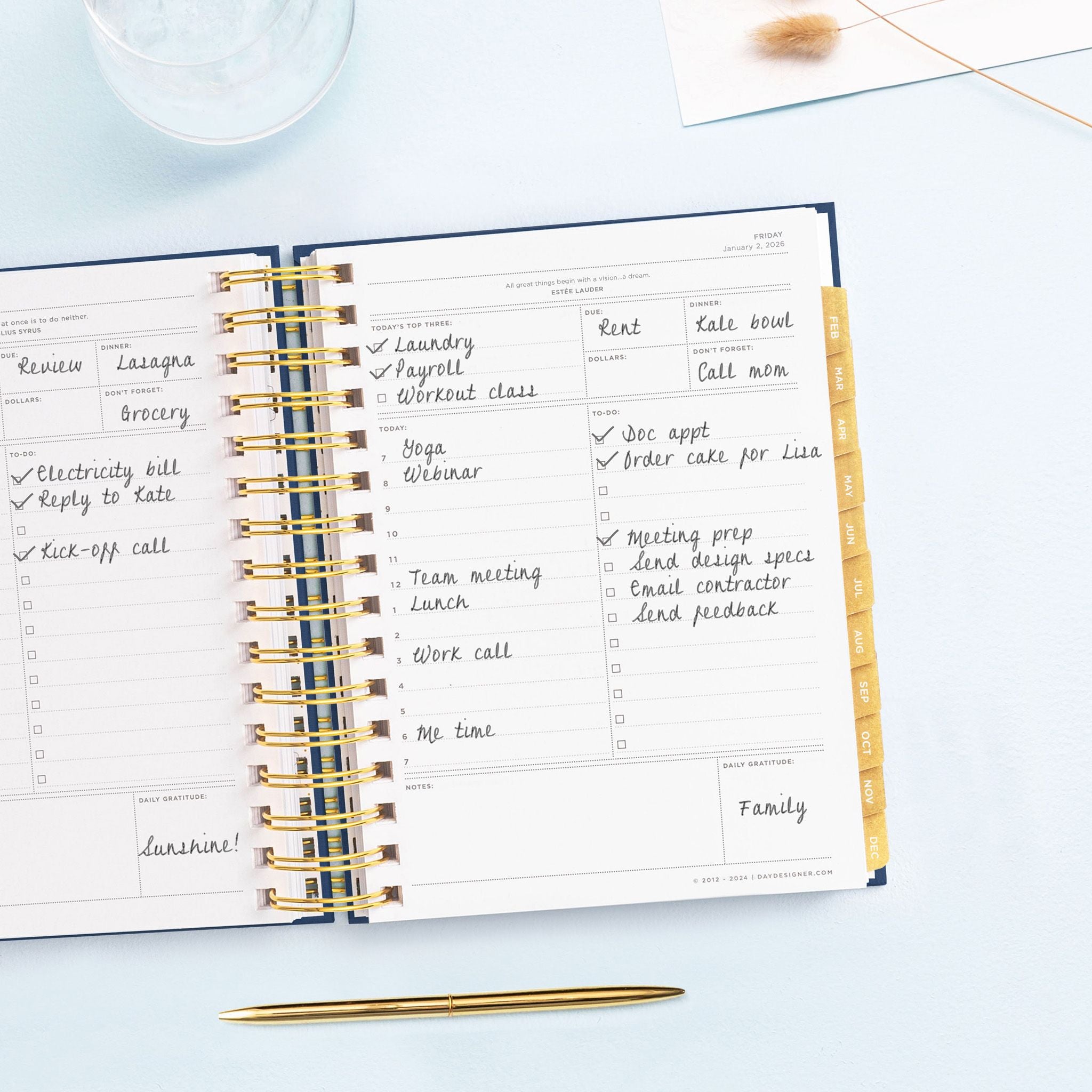 2026 Mini Daily Planner: Navy Bookcloth