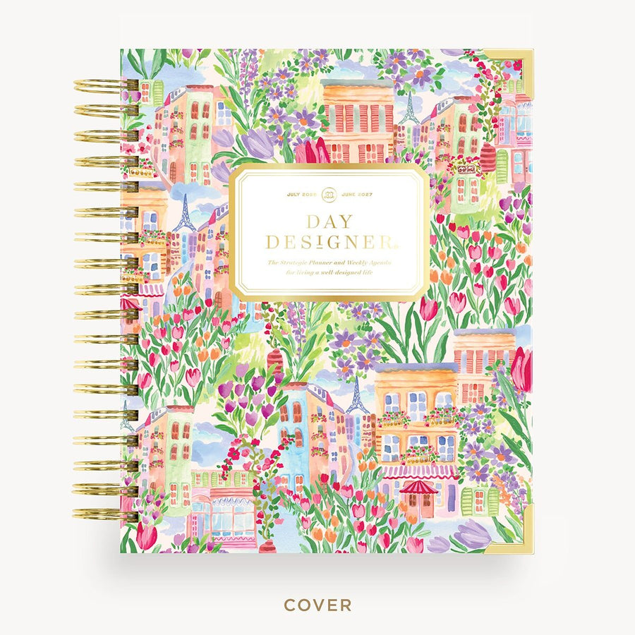 Day Designer 2026-27 weekly planner: Belle Vie hard cover, gold wire binding