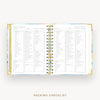Day Designer 2026 mini weekly planner: sea and sky cover with packing checklist