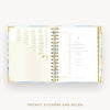 Day Designer 2026 mini weekly planner: sea and sky cover with pocket and gold stickers
