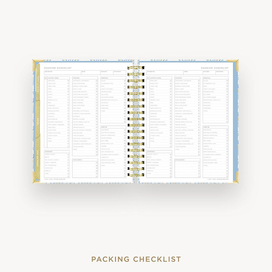 Day Designer 2026-27 weekly planner: Grand Shell cover with packing checklist