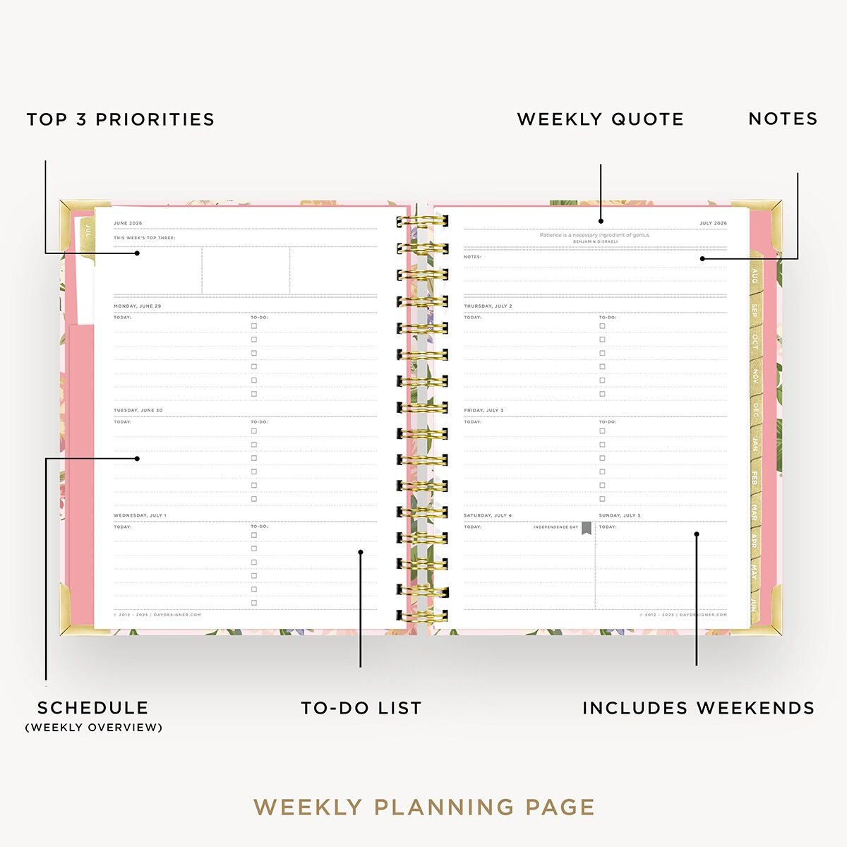 2026-27 Mini Weekly Planner: Heirloom