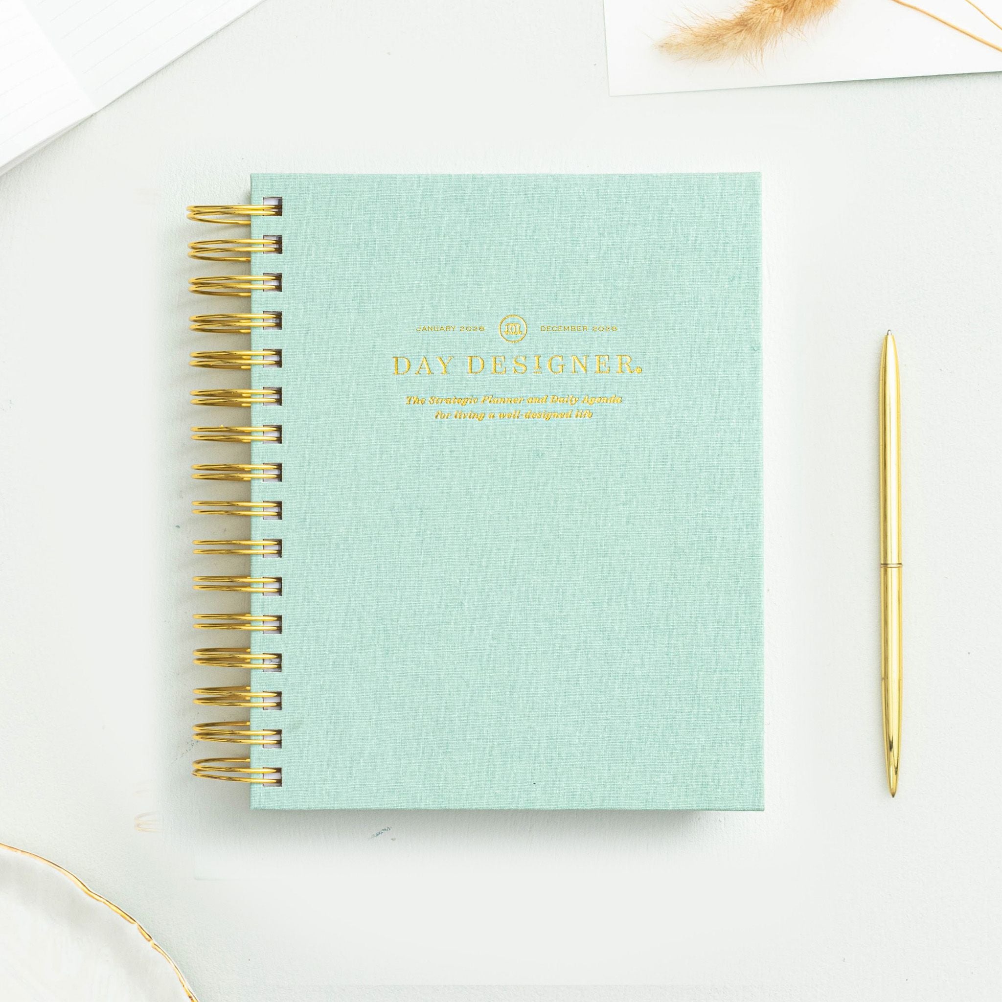 2026 Mini Daily Planner: Sage Bookcloth