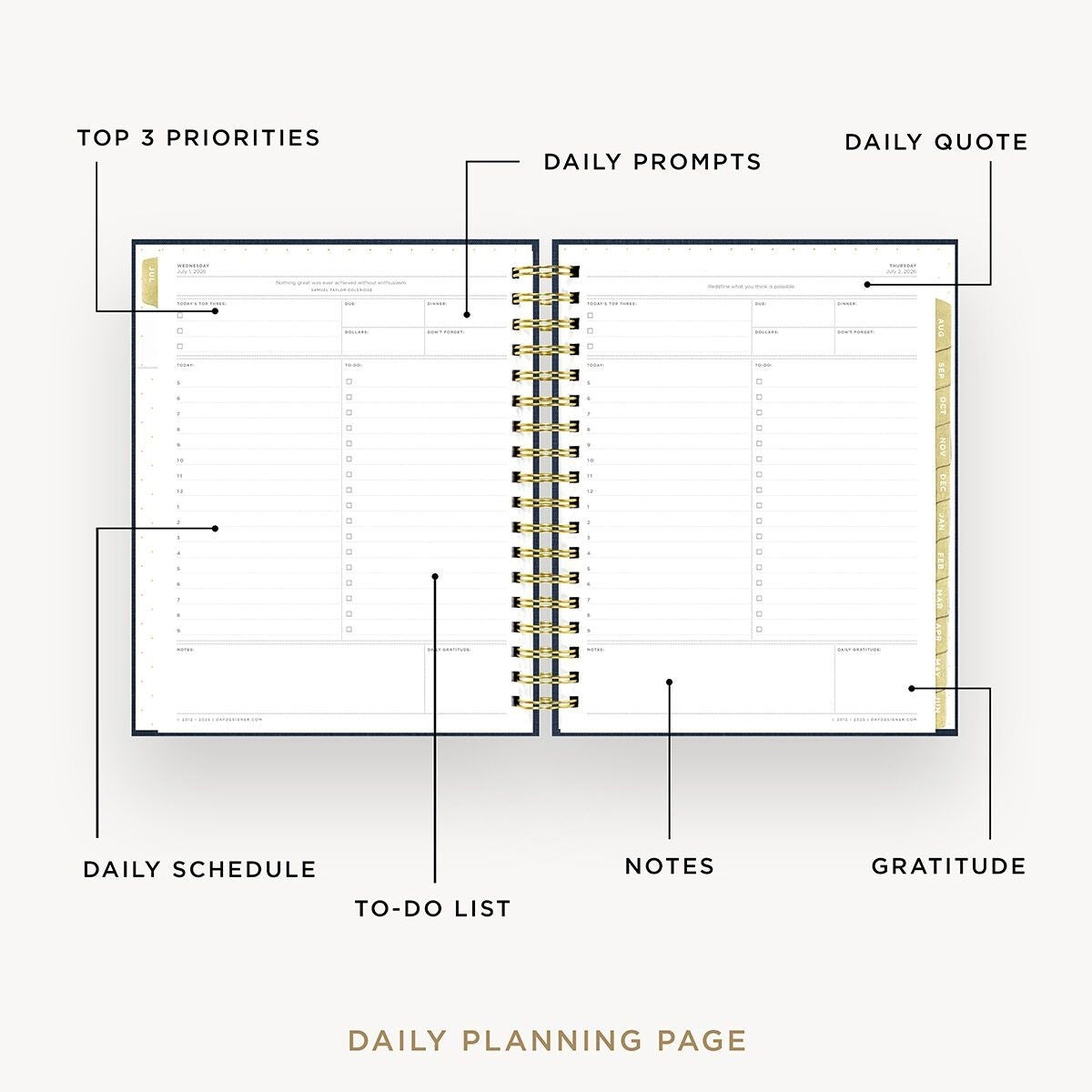 2026-27 Daily Planner: Navy Bookcloth