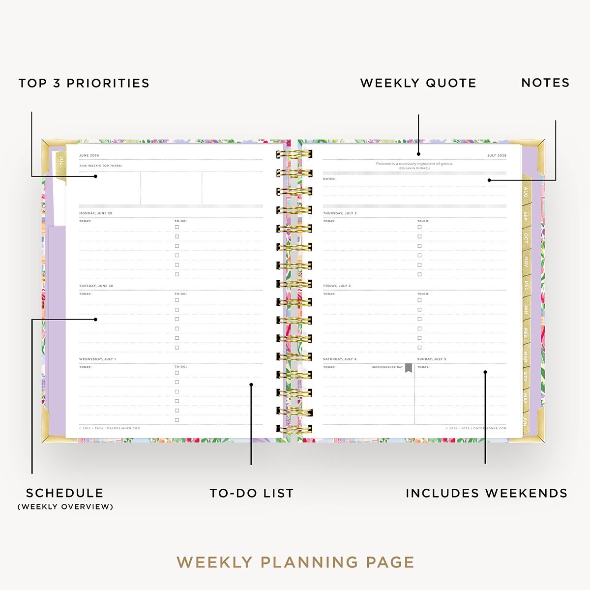 2026-27 Mini Weekly Planner: Belle Vie