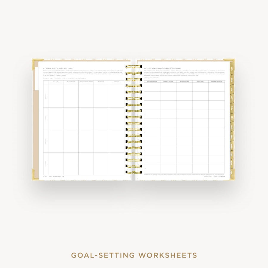 Day Designer 2026-27 weekly planner: Ticking Stripe cover with goals worksheet