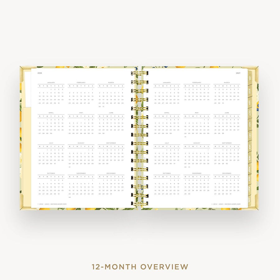 Day Designer 2026-27 mini weekly planner: Lemon Floral Sage cover with 12 month calendar