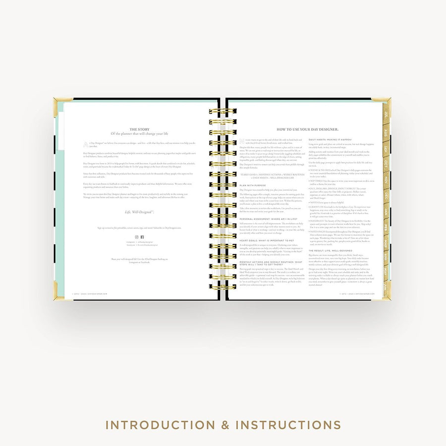 Day Designer 2026-27 weekly planner: Black Stripe cover with introduction
