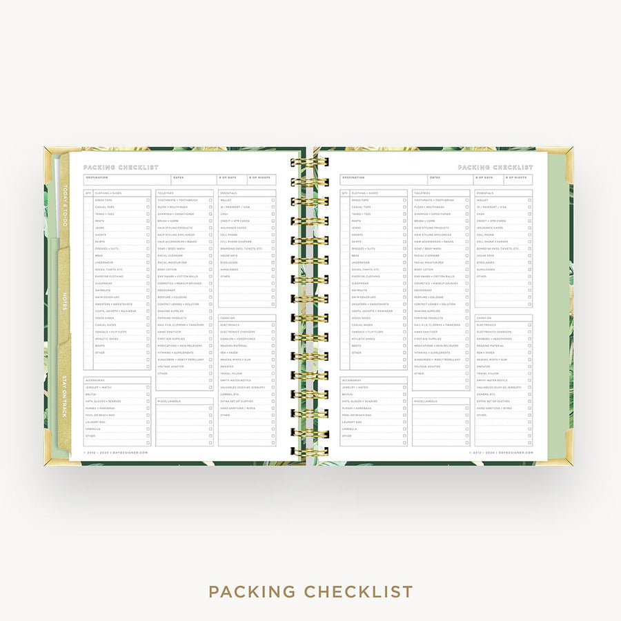 Day Designer 2026 mini weekly planner: st barts cover with packing checklist
