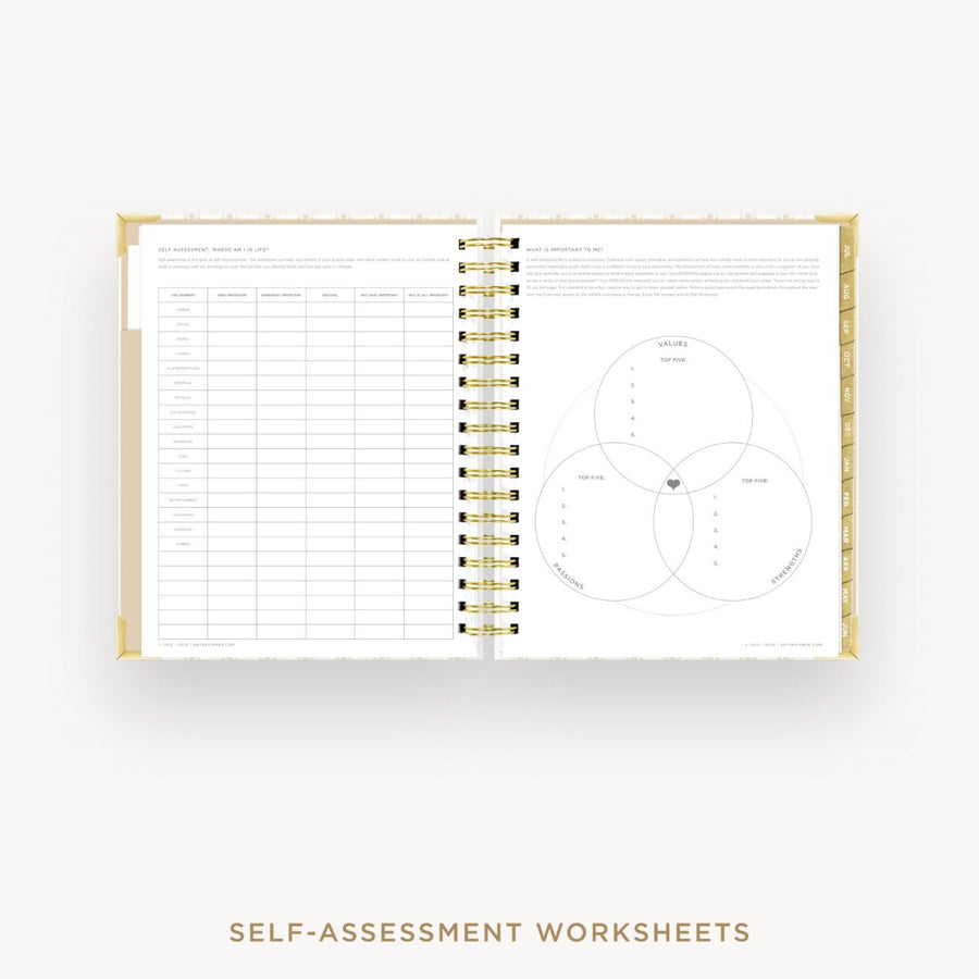 Day Designer 2026-27 weekly planner: Ticking Stripe cover with self assessment worksheet