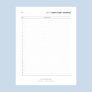 Free Daily Gratitude Journal Printable