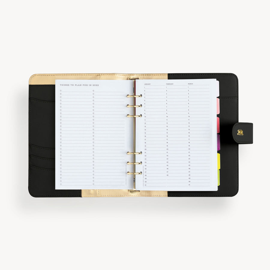 A5 Vegan Leather Planner: Classic Black