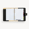 open A5 black binder with big to do list and expenses pages