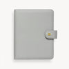 gray A5 binder with snap closure and gold day designer logo