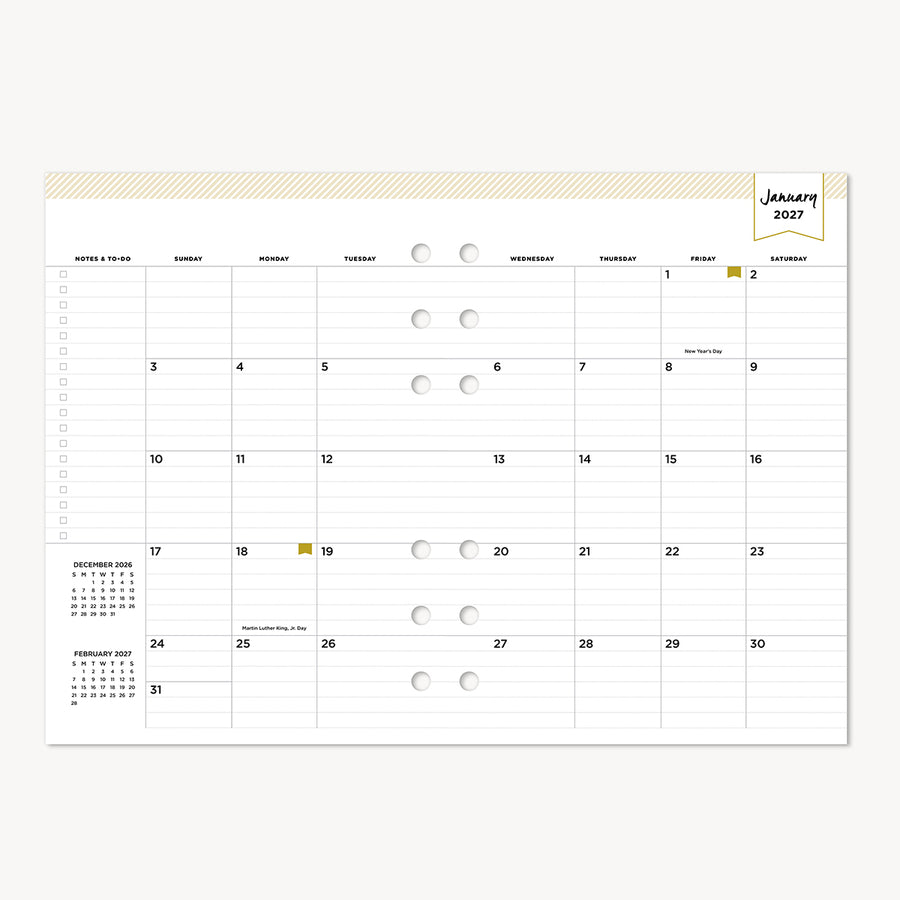 A5 Planner Inserts: 2027 Monthly Calendar (Calendar Year)