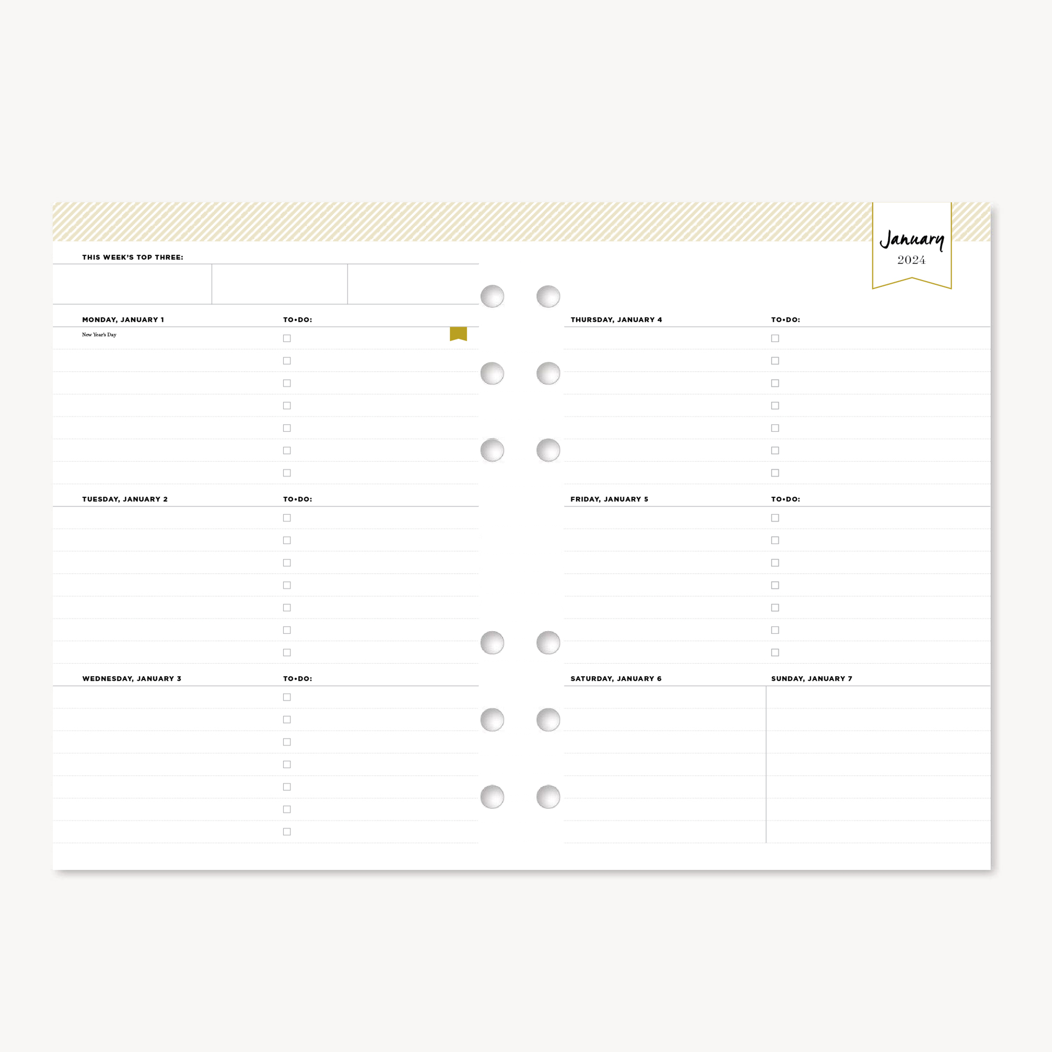 2024 Q1 Planning Pages | A5 Planner Inserts | Day Designer