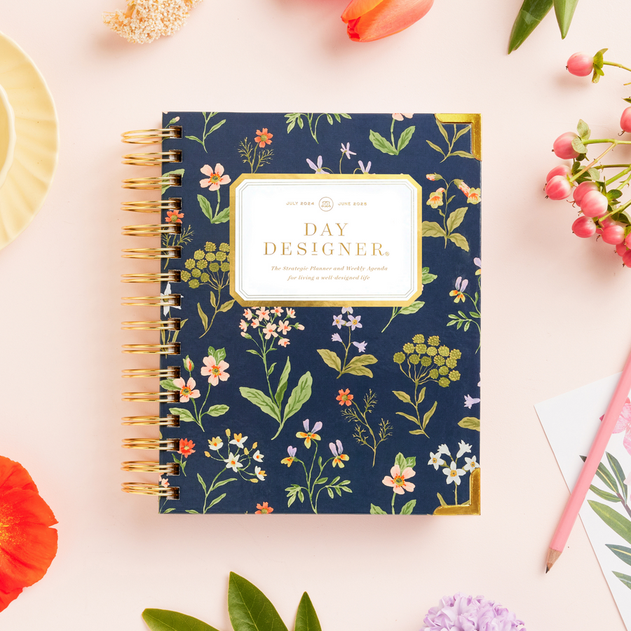 Day Designer 2024-25 mini weekly planner: Fresh Sprigs beautiful cover agenda book