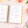 Day Designer 2024-25 mini weekly planner: Fresh Sprigs opened with writing on it