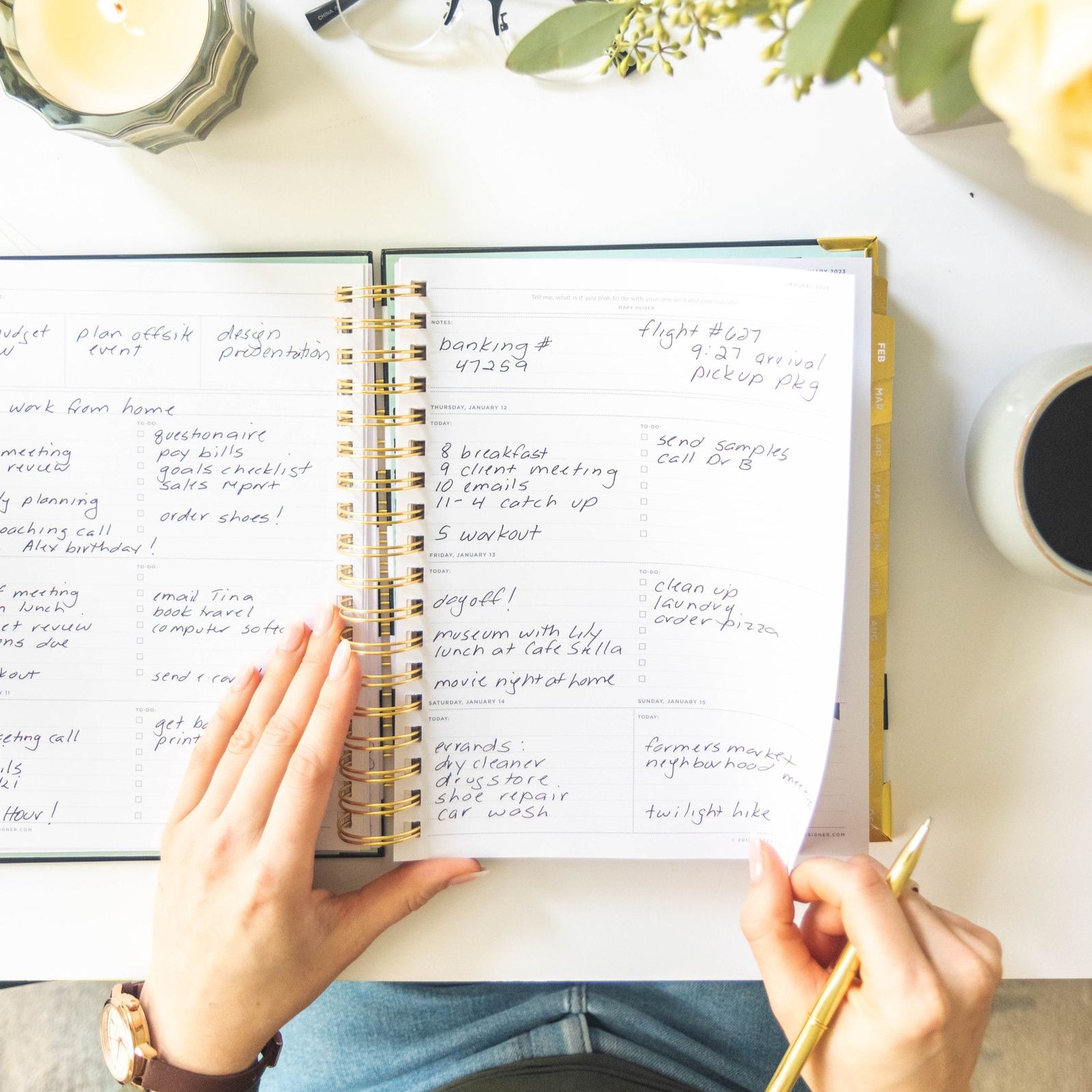2026 Weekly Planner: Black Stripe
