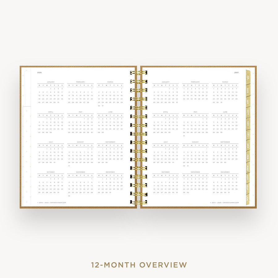 Day Designer 2026-27 mini weekly planner: Caramel Latte cover with 12 month calendar