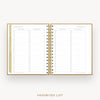 Day Designer 2026-27 mini weekly planner: Caramel Latte cover with favorite books and movies pages
