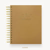 Day Designer 2026-27 mini weekly planner: Caramel Latte hard cover, gold wire binding