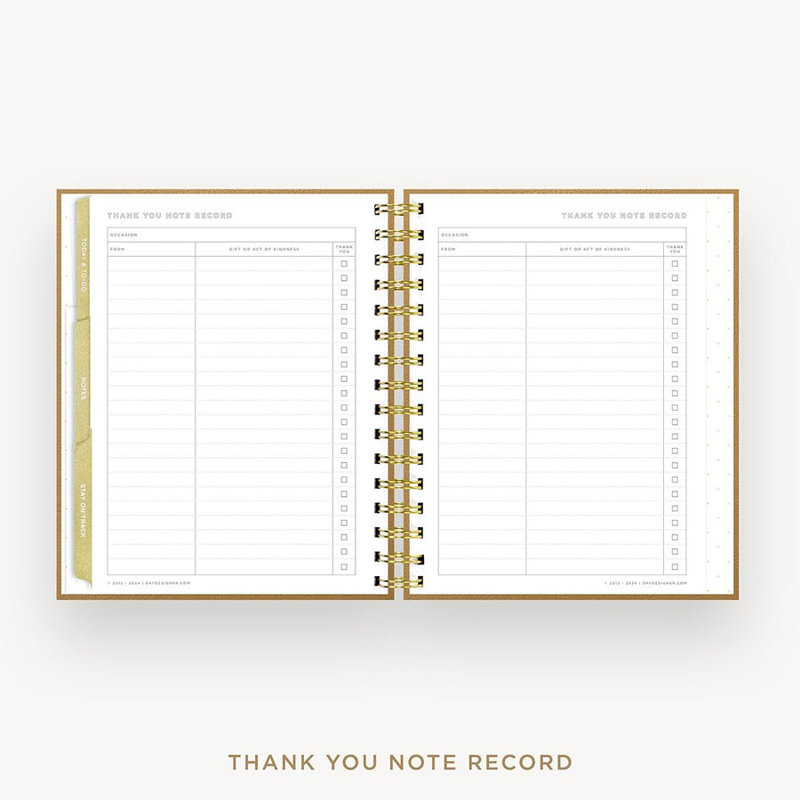 Day Designer 2026-27 mini weekly planner: Caramel Latte cover with thank you notes pages