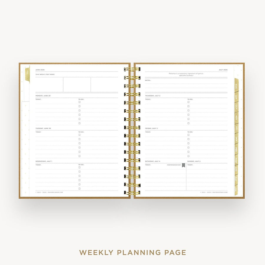 Day Designer 2026-27 mini weekly planner: Caramel Latte cover with weekly planning pages