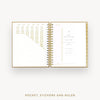 Day Designer 2025-26 daily planner: Caramel Latte cover with pocket and gold stickers