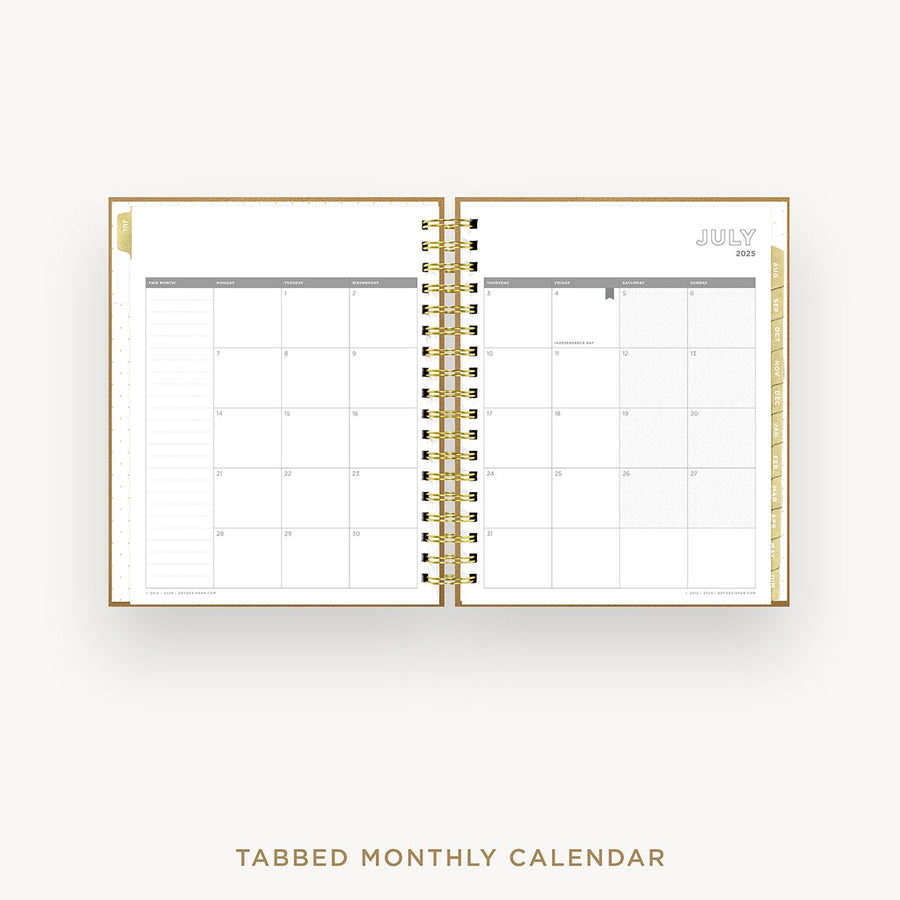 Day Designer 2025-26 daily planner: caramel latte cover with monthly calendar