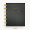 Day Designer 2026-27 mini daily planner: Classic Black Pebble Texture hard cover, gold wire binding