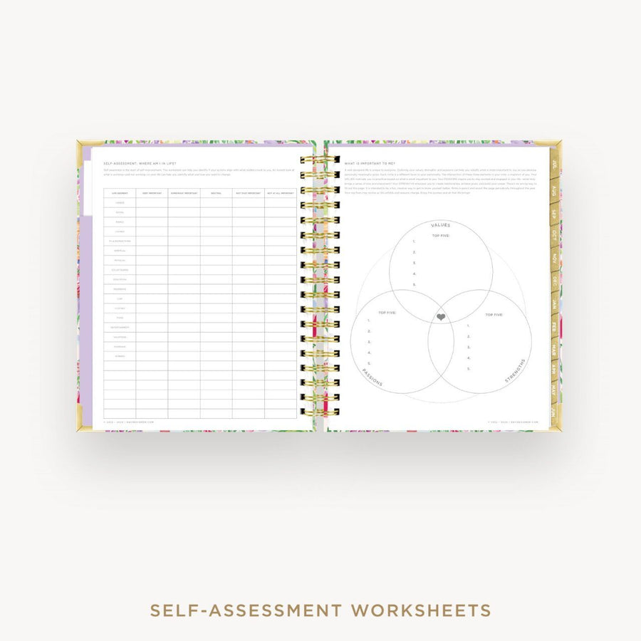 Day Designer 2026-27 weekly planner: Belle Vie cover with self assessment worksheet