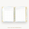 Day Designer 2026 mini weekly planner: sea and sky cover with goals worksheet
