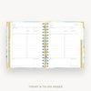 Day Designer 2026 mini weekly planner: sea and sky cover with undated daily planning pages