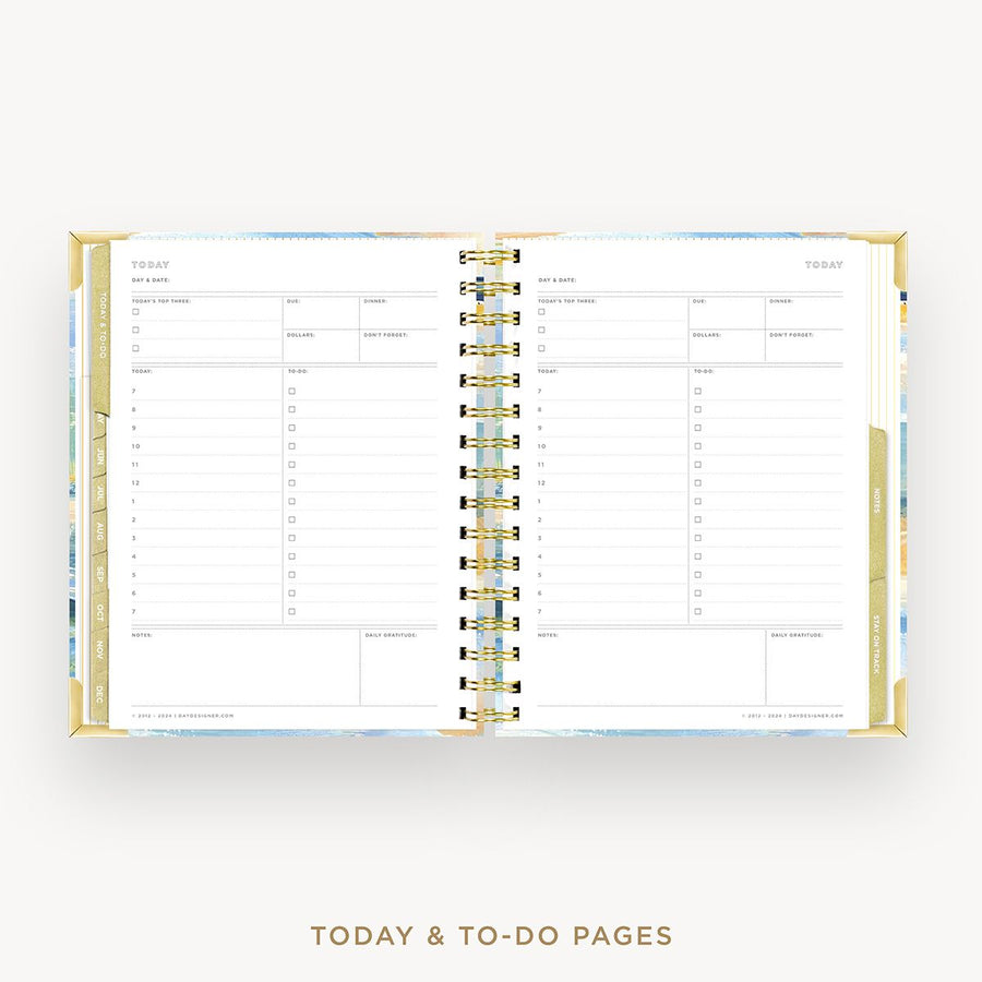 Day Designer 2026 mini weekly planner: sea and sky cover with undated daily planning pages