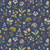 delicate spring flowers on navy background