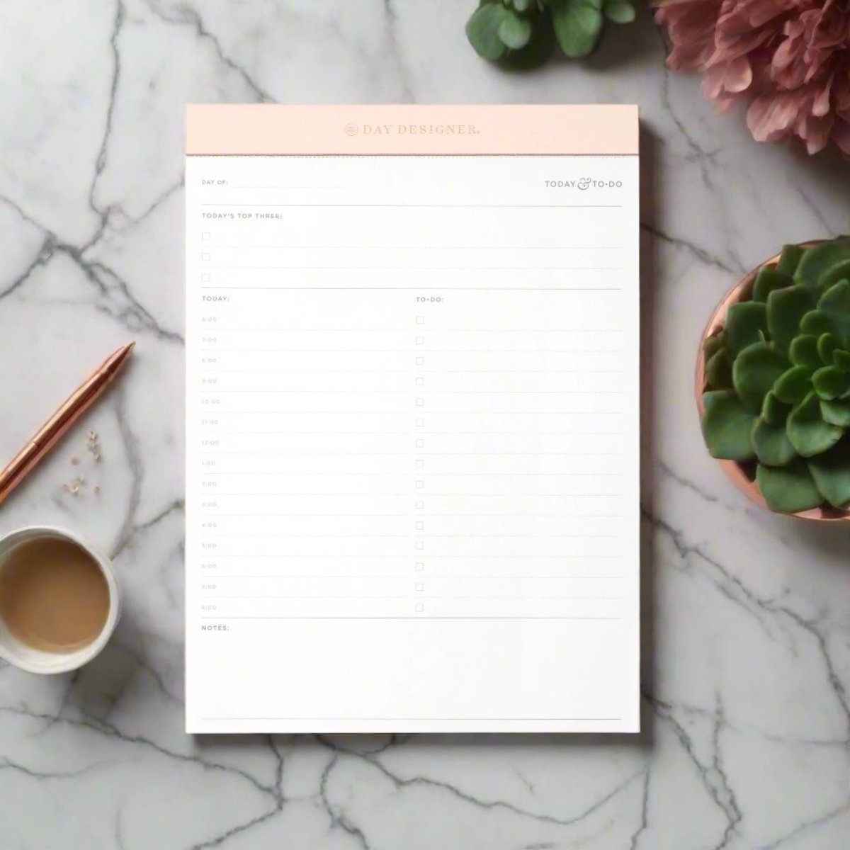 Daily Desktop Planner Pad: Blush