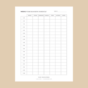 Free Time Blocking Schedule Printable