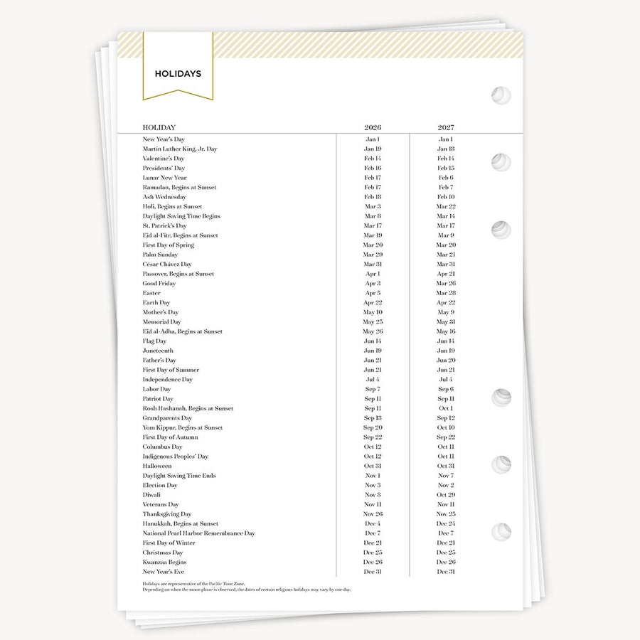 A5 Planner Inserts: 2026 Monthly Calendar (Calendar Year)