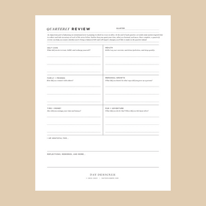 Free Quarterly Review Printable