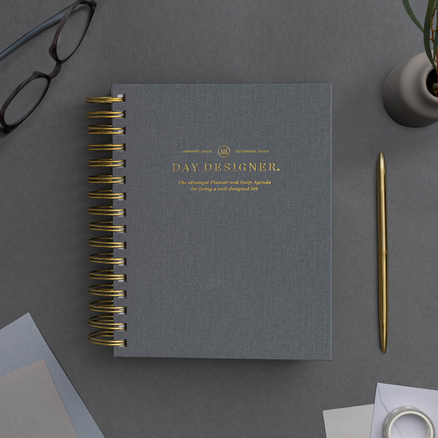 2025 Mini Daily Planner: Charcoal Bookcloth