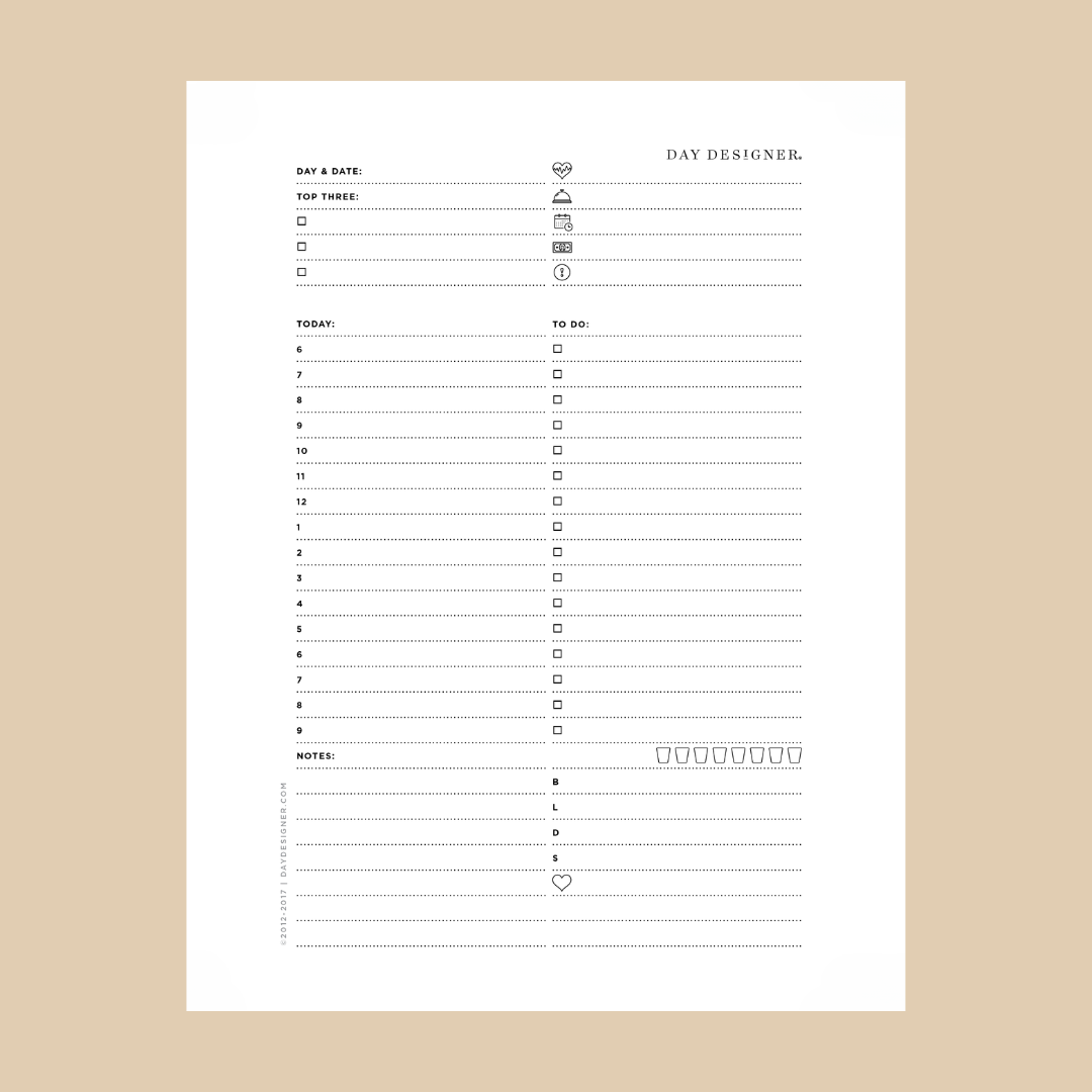 Free A5 Daily Planning Page Printable