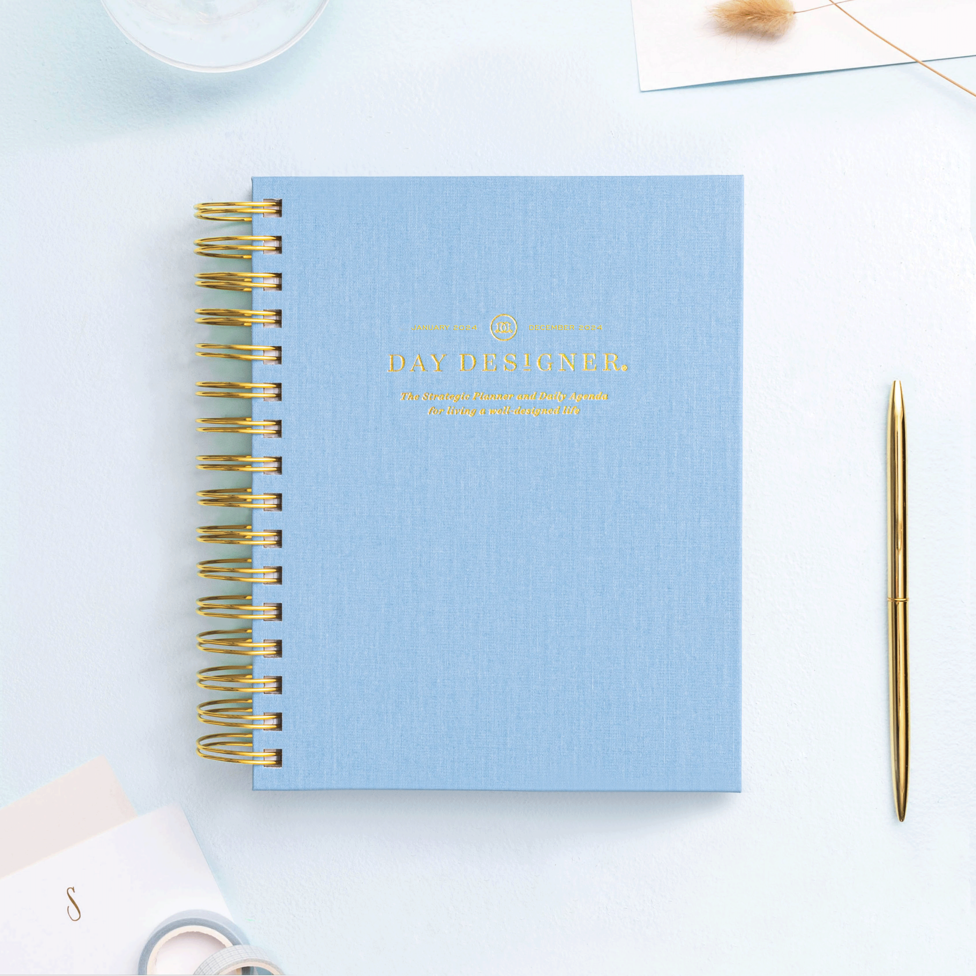 2024 Mini Daily Planner: Chambray Bookcloth