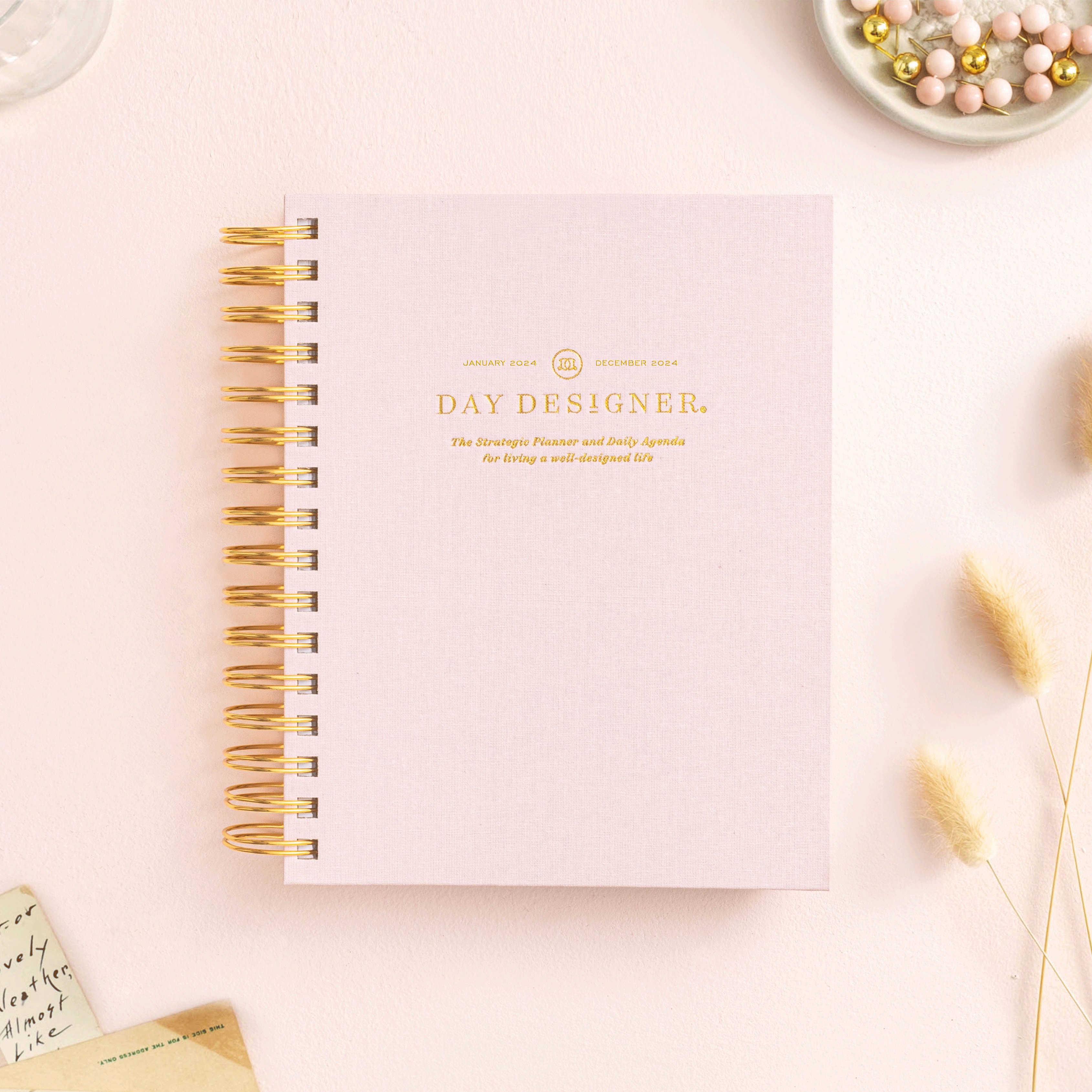 2024 Mini Daily Planner: Peony Bookcloth