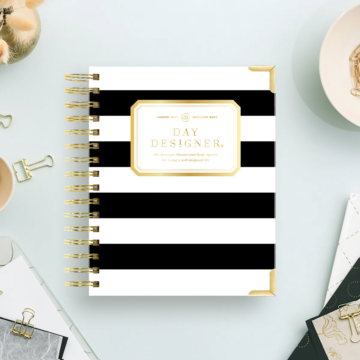 2027 Mini Daily Planner: Black Stripe